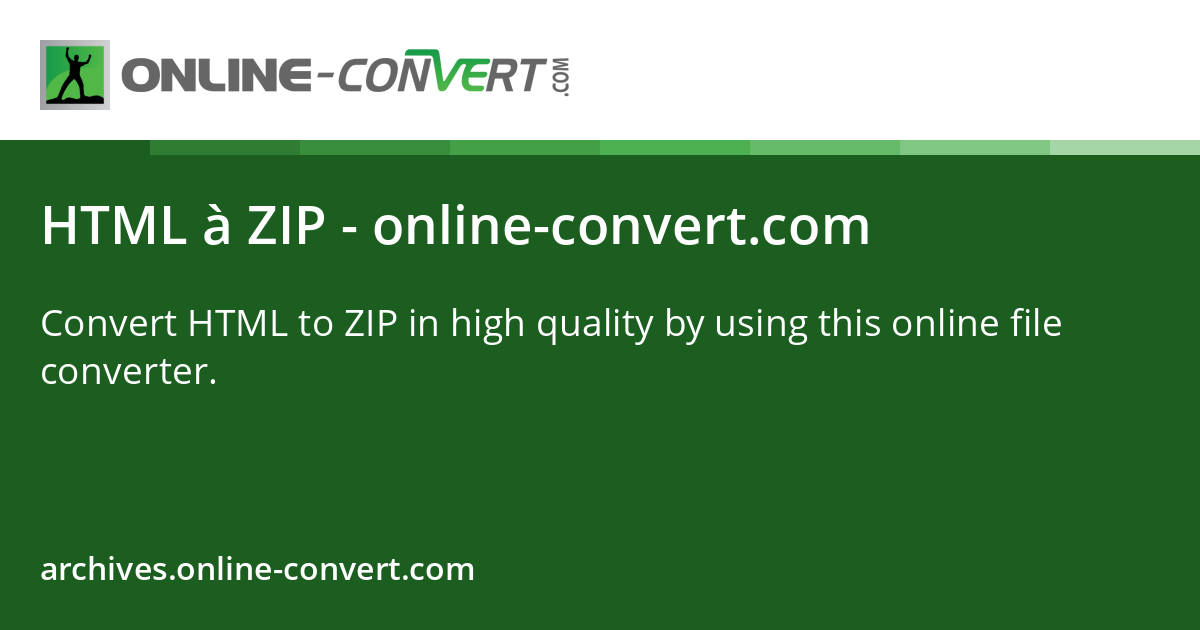 HTML à ZIP - online-convert.com