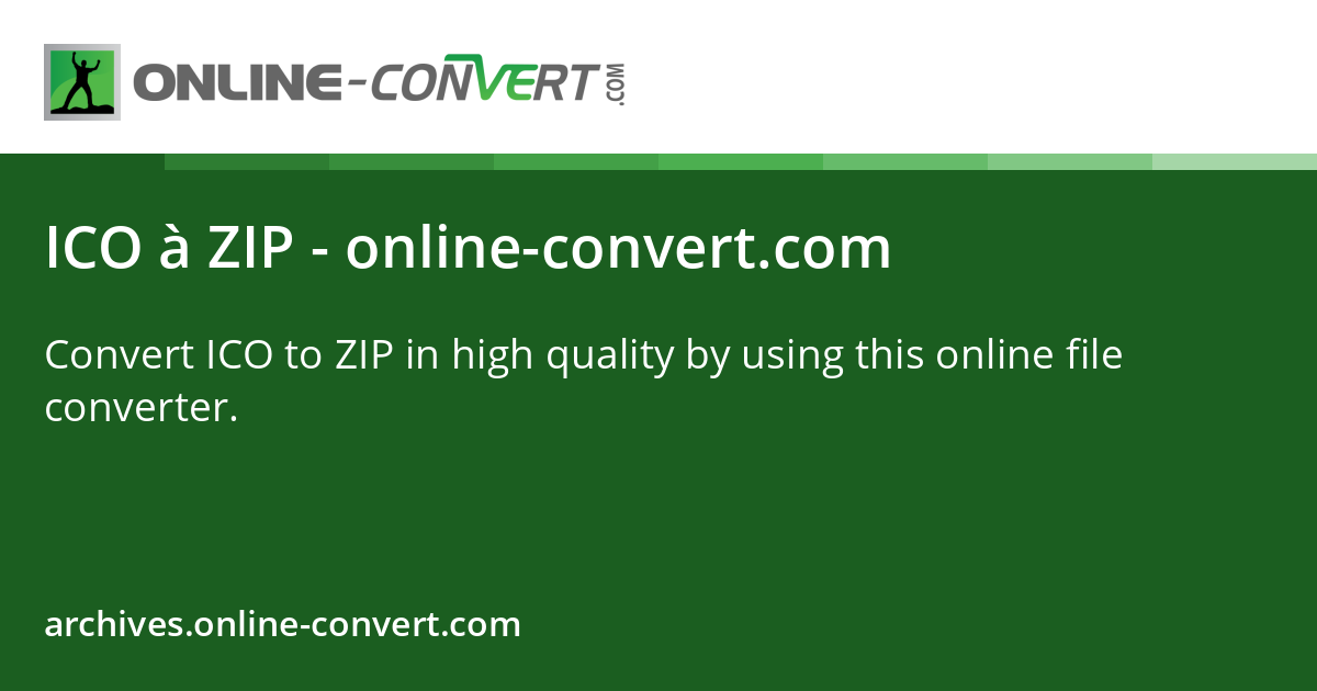 Zip Code Ico ICO à ZIP - online-convert.com